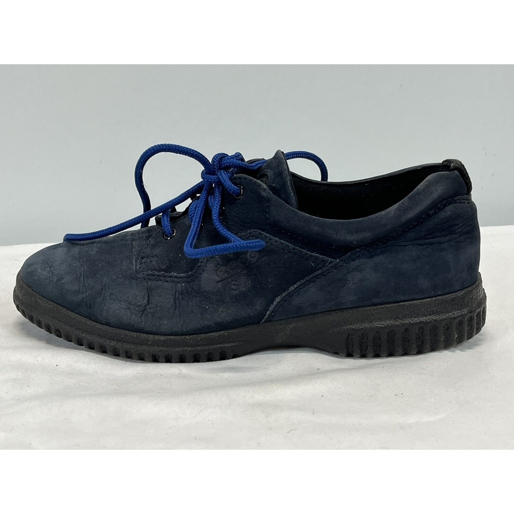 Womens Soft ECCO Blue Suede Oxford Shoes EU 38 US 7.5 Comfort VGUC Walking